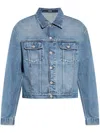 Jacquemus Vintage Light Wash Cropped Denim Jacket In Blue Tabac