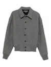 Jacquemus Mens Grey Feltro Pointed-collar Wool Bomber Jacket In Gray