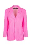 Jacquemus Woman Suit Jacket Fuchsia Size 4 Virgin Wool, Elastane In Pink