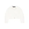 Jacquemus Cropped Tweed Jacket In White