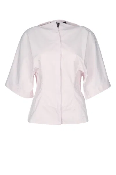 Jacquemus Jacquard Cotton Shirt In Lightpink