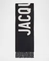 Jacquemus Jacquard Logo Wool Scarf In Black