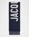 Jacquemus Jacquard Logo Wool Scarf In Brown