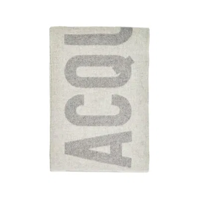 Jacquemus Jacquard Logo Wool Scarf In Gray