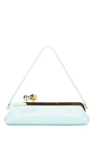 Jacquemus Jacquard Mini Pouch Clutch In Aqua