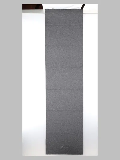 Jacquemus Jacquard Mini Scarf In Grey