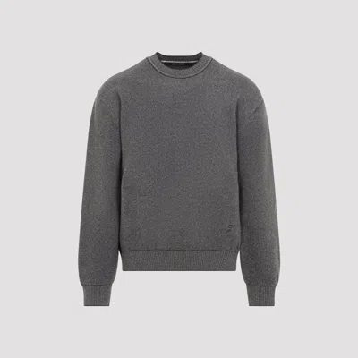 Jacquemus Jacquard Mini Sweater In Merino Wool Cashmere Blend In Gray