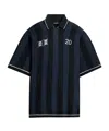 Jacquemus 'le Polo Liga' Blue Shirt With Maxi Rear Print And All-over Striped Motif In Gold