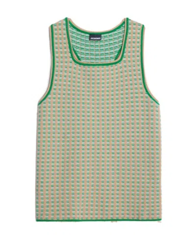Jacquemus Jacquard Vest In Nude