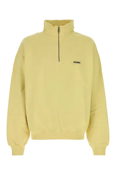 Jacquemus Jacquard-trim Sweatshirt With Grosgrain Finish In Yellow