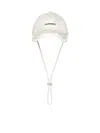 Jacquemus Jacquemu La Casquette Artichaut Fringe Baseball Cap In Off-white