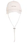 Jacquemus Jacquemu La Casquette Artichaut Fringe Baseball Cap In Off-white