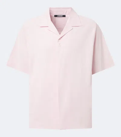 Jacquemus Jean Atelier Jersey Bowling Shirt In Pink
