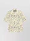 Jacquemus Yellow Cotton Jean Shirt With Playful Leaf Pattern