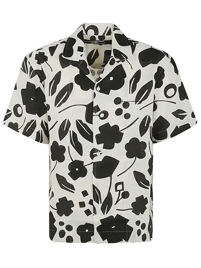 Jacquemus La Chemise Jean Printed Linen Shirt In Hc Pt Black White Cubic Flow