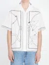 Jacquemus Jean Camp-collar Printed Cotton-poplin Shirt In White
