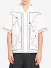 Jacquemus Jean Camp-collar Printed Cotton-poplin Shirt In White
