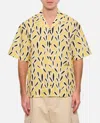 Jacquemus Yellow Cotton Jean Shirt With Playful Leaf Pattern In Yellow