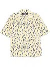 Jacquemus Yellow Cotton Jean Shirt With Playful Leaf Pattern In Yellow