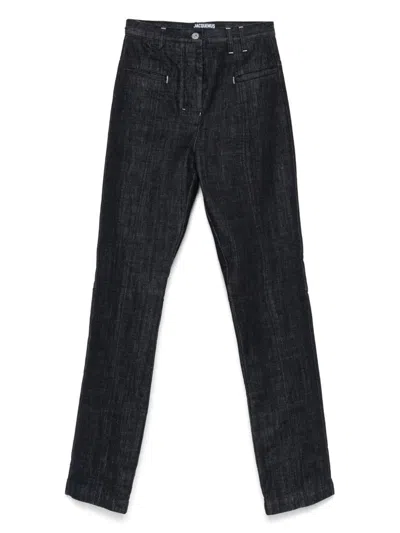 JACQUEMUS JACQUEMUS STRAIGHT JEANS IN DARK BLUE DENIM