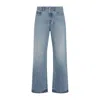 Jacquemus Le De-nimes Venice Blue Five Pocket Jeans With Embroidered Logo On The Back In Denim Man In Blue