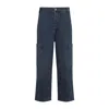 Jacquemus Navy Blue Cotton Le Cargo De-nimes Carre Jeans In Blue