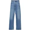 Jacquemus 'le De Nimes Droit' Light Blue Five-pocket Jeans With Logo Patch In Blue