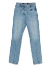 Jacquemus Womens Blue/tabac Le De-nimes Droit Brand-patch Straight-leg High-rise Denim Jeans In Blue/tabac