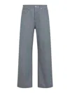 Jacquemus Straight Cut Denim Trousers Pockets In Gray