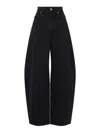 Jacquemus High-waisted Wide-leg Jeans In Solid Black Denim In Black