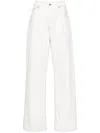 Jacquemus White The De Nmes Organic-cotton Jeans In Off White Tabac 11c