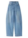 Jacquemus Jeans Le De-nîmes Ovalo With Pleats In Blue