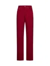 Jacquemus Denim Trousers Straight Belt Loops In Red