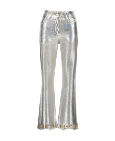 Jacquemus Jeans With Beaded Details In Gray
