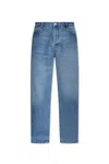 Jacquemus 'le De Nimes Droit' Light Blue Five-pocket Jeans With Logo Patch In Blue