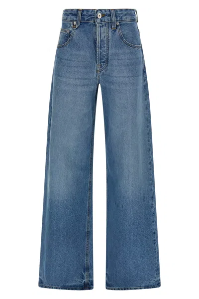 Jacquemus Jeans With V-strap Detail In Hellblau