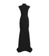 Jacquemus Maxi Dress With Cap Sleeves And Mock Neck In Black