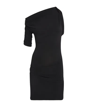 Jacquemus La Mini Robe Drapeado Jersey Dress In Black