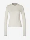 Jacquemus Cotton Long-sleeved Shirt In Ribbed Toe Detail On Side