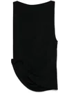 Jacquemus Le Haut Peplo Black Top With Square Neck And Cut-out On The Side In Viscose Blend Woman