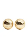 Jacquemus Salon Loop Crocodile Gold Round Earrings In Gold