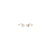 Jacquemus Geometric Brass Stud Earrings Rhinestone Charm In Gold