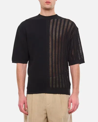 Jacquemus Le Haut Juego Knitted T-shirt In Black