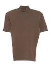 Jacquemus Cashmere Wool Blend Mock Neck Top In Brown