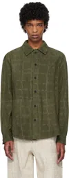 Jacquemus La Chemise Croc Embossed Goatskin Suede Button-up Shirt In 560 Khaki