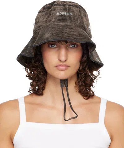 Jacquemus Khaki 'the De-nîmes Denim' Bucket Hat In Brown