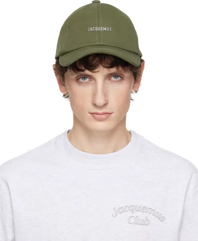 Jacquemus Khaki 'the Gadjo' Baseball Cap In Green