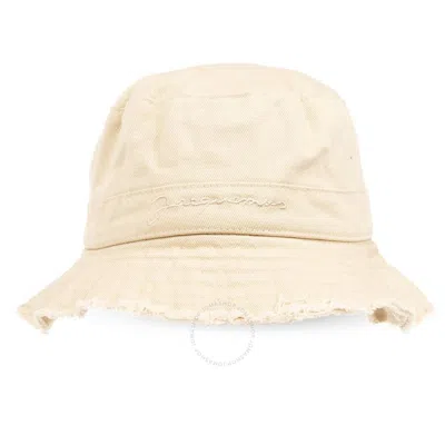 Jacquemus Kids Bucket Hat With Logo In Beige