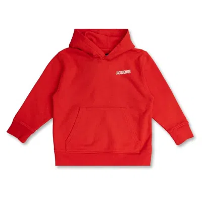 Jacquemus Kids Logo Embroidered Cotton Hoodie In Animal Print