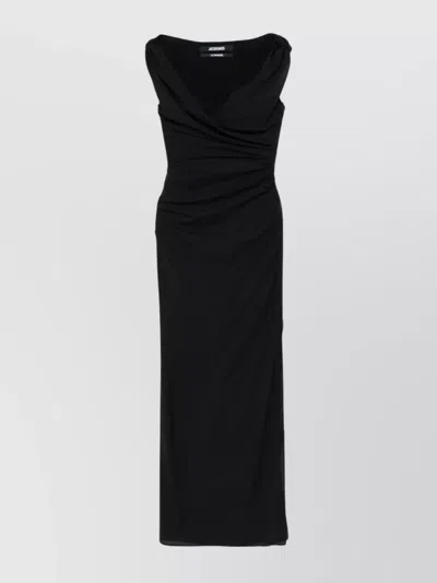 Jacquemus La Robe Rita Longue Gown In Black